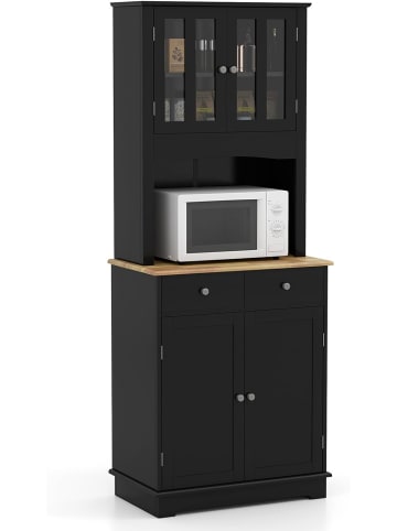 COSTWAY Küchenschrank 170 cm in Schwarz