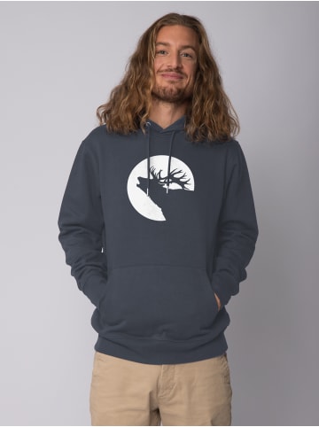 wat? Apparel Sweatshirt Röhrender Hirsch in India Ink Grey