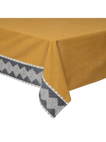 Atmosphera Créateur d'intérieur Tischdecken-Set DREAMS mit 6 Servietten in Ochra, 150 x 250 cm