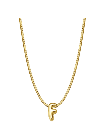 Glanzstücke München Kette Buchstabe F aus Sterling Silber in gelbgold
