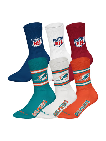 NFL Socken 6er Pack in Miami Dolphins/Mix