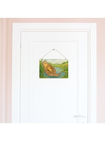 Mr. & Mrs. Panda Schild Otter Kind Design ohne Spruch in Weiß