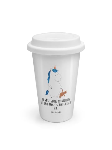 Mr. & Mrs. Panda Kaffeebecher To Go Einhorn Teddy mit Spruch in Weiß