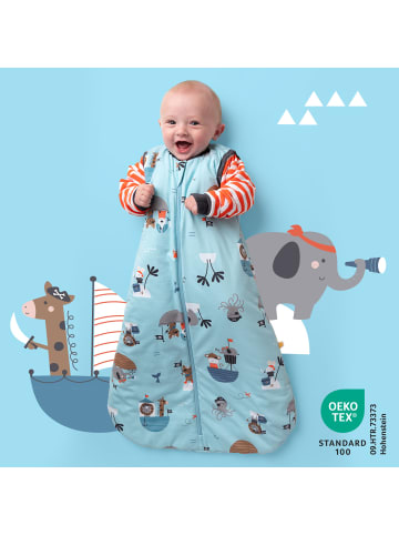 Schlummersack Babyschlafsack, 1.0 TOG in Hellblau-Rot