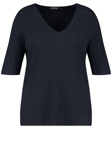 SAMOON Strick, Shirt, Top, Body in Navy