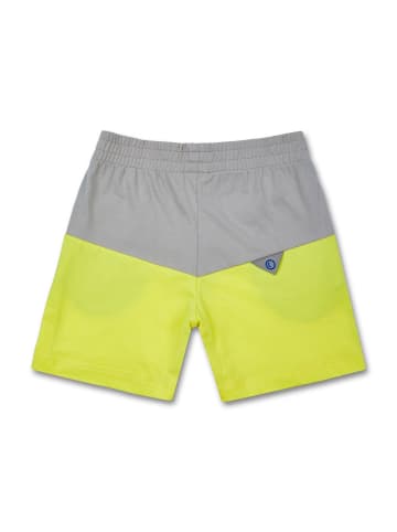 MANITOBER Jersey Shorts in Gray/Yellow