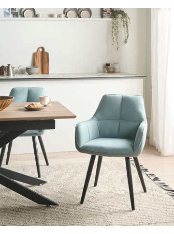 Beliani 2er-Set Esszimmerstuhl TIRANO in Grün/Schwarz