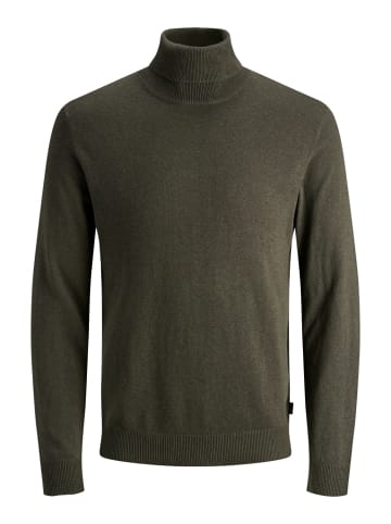 Jack & Jones Dünner Rollkragen Strickpullover Rundhals Basic Sweater JJEEMIL in Grün