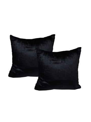 JACK 2er Set Teddy Flausch Kissen 45x45cm in Schwarz