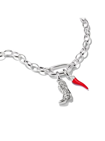 Thomas Sabo Charm-Anhänger Cowboystiefel Connect in silber, weiß