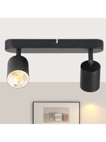 ZMH Deckenleuchte in schwarz 2-flammige GU10 Moderne schwenkbar Flurlampe L 26.5 cm