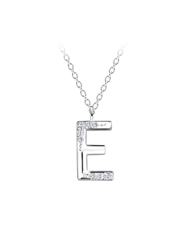 Alexander York Kette mit Buchstabenanhänger E aus 925 Sterling Silber, 2-tlg.