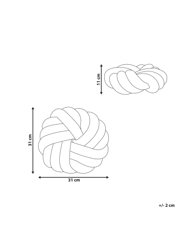 Beliani Dekokissen AKOLA in Grau - (W) 31 x (H) 11 x (L) 31 cm
