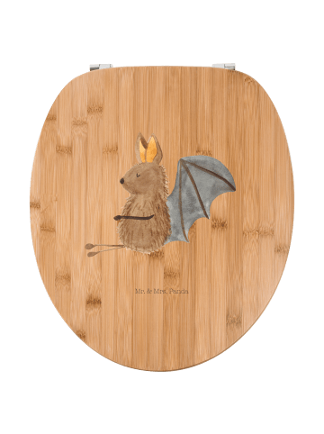 Mr. & Mrs. Panda Motiv Toilettendeckel Fledermaus Sitzen ohne Sp... in Braun