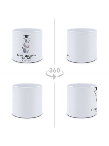 Mr. & Mrs. Panda Pflanztopf Pinguin Beste Studentin der Welt mit... in Weiß