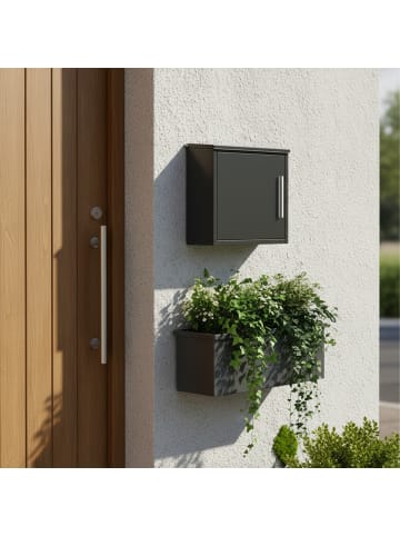 relaxdays Briefkasten in Schwarz - (B)33 x (H)35 x (T)12 cm