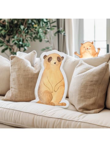 Mr. & Mrs. Panda Zierkissen Erdmännchen ohne Spruch in Weiß