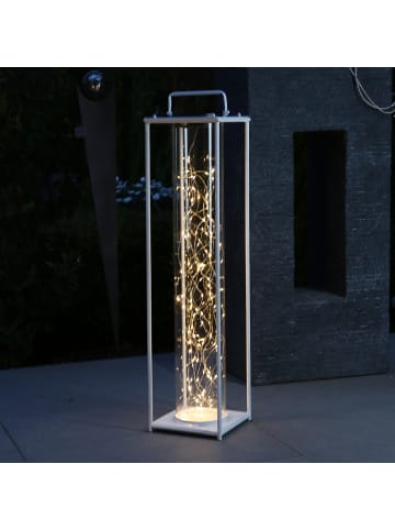 MARELIDA LED Solar Laterne mit Drahtlichterkette h: 79cm in weiß