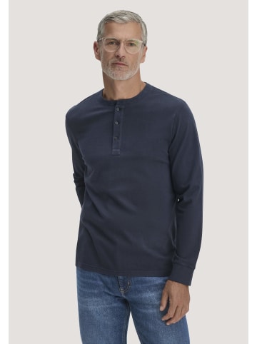 Hessnatur Hessnatur Henley Longsleeve Relaxed aus reiner Bio-Baumwolle in marine
