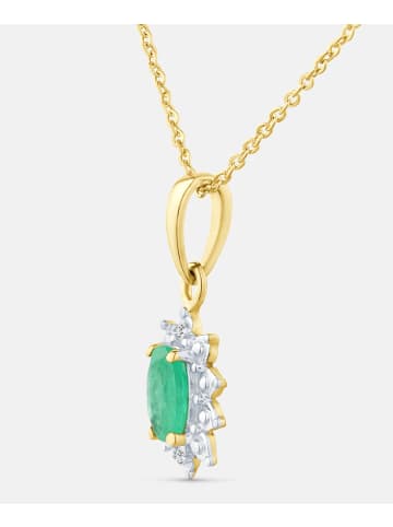 Diamant L'éternel Kette mit Anhänger, mit Smaragd, 375 Gelbgold