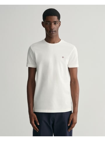 Gant Piqué T-Shirt in Weiß