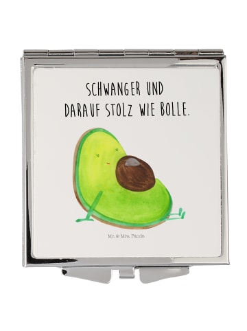 Mr. & Mrs. Panda Schminkspiegel Avocado Schwangerschaft mit Spruch in Weiß