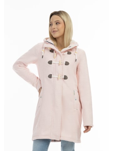 Schmuddelwedda Strickfleece Dufflecoat in Pastellrosa Melange