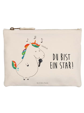 Mr. & Mrs. Panda Waschbeutel Einhorn Sänger mit Spruch in Weiß
