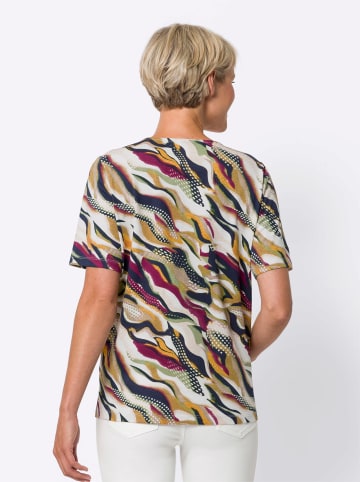 Sieh an! Kurzarm-Shirt in ecru-malve-bedruckt