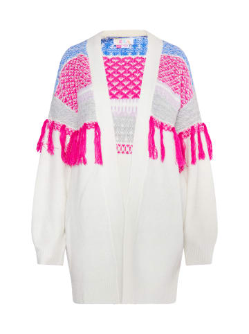 IZIA Damen Cardigan in Wollweiss Pink
