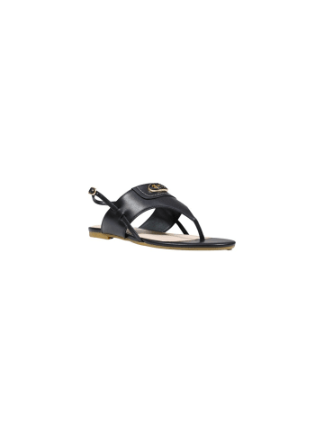 Liu Jo Schwarz Leder Flache Sandalen