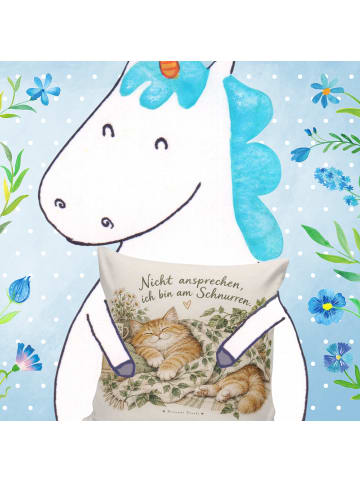 Kissen Katze Gemütlich Design mit Spruch in Weiß