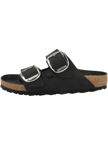 Birkenstock Sandale Arizona Big Buckle geöltes Nubukleder schmal in schwarz