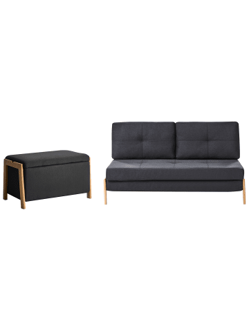 Beliani 2-tlg Sitzgruppe EDLAND in Schwarz/Braun