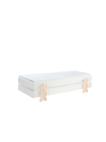 58 aufm Kessel STAPELBETT (2er Set) Karlene 204x48x94 aus MDF in Weiß