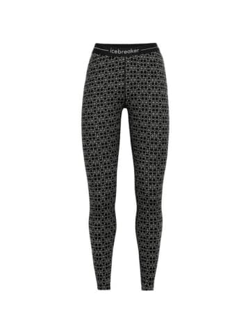 icebreaker Leggings W 250 Vertex Alpine Geo in Schwarz-gemustert