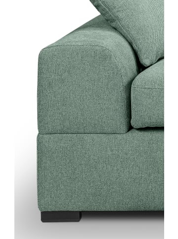 Inn.Furn Sofa petrol Strukturstoff 308 cm, Ecksofa 5-Sitzer, L-Sofa Ottomane rechts