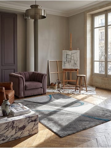KADIMA DESIGN Teppich Kurzflor Abstrakt pflegeleicht Wohnzimmer Schlafzimmer Flur in Grau