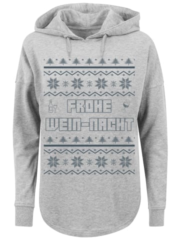 F4NT4STIC Oversized Hoodie Frohe Wein-Nacht in grau