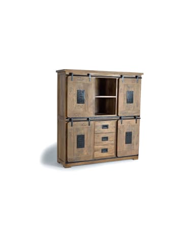 Giner y Colomer Industrie-Stil Anrichte aus Mangoholz mit Metallelementen in Brown