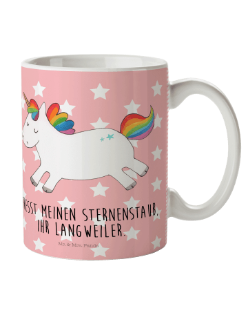 Mr. & Mrs. Panda Kindertasse Einhorn Happy mit Spruch in Rot Pastell