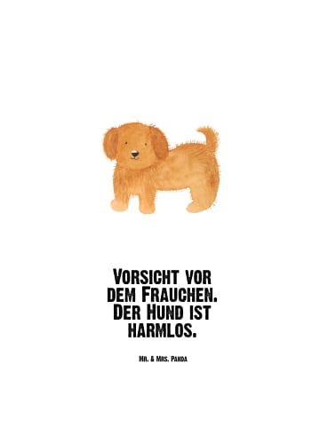 Mr. & Mrs. Panda Wasser Trinkflasche Hund Flauschig mit Spruch in Weiß