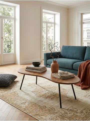 KADIMA DESIGN Design Couchtisch WL5.617 122x36x63 cm mit Metallbeinen in Massivholz