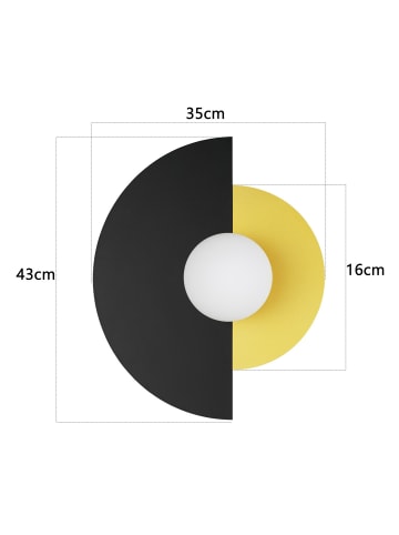 ZMH Deckenleuchte 1-flammige E14 in schwarzgold Vintage Glas Metall L 35.5cm