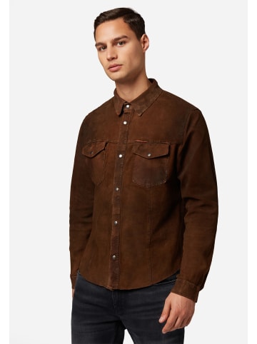 Ricano Lederhemd Reverse Shirt in Cognac