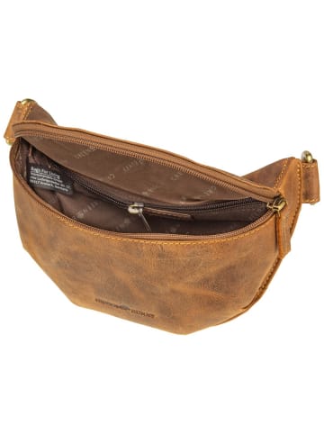 Greenburry Gürteltasche Vintage Bauchtasche Leder in Sattelbraun