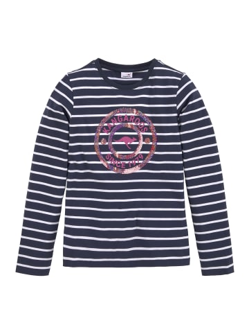 Kangaroos Langarmshirt in marine-geringelt-weiß