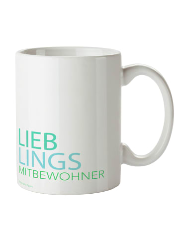 Mr. & Mrs. Panda Becher Mitbewohner mit Spruch in Weiß