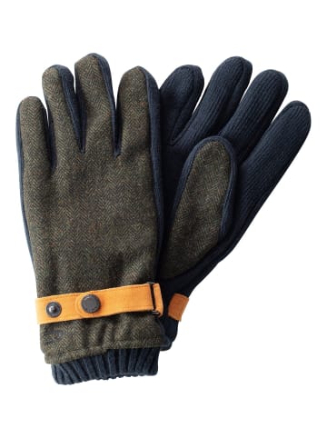 Camel Active Handschuhe mit Lederriemen in Wolloptik in Dunkel khaki