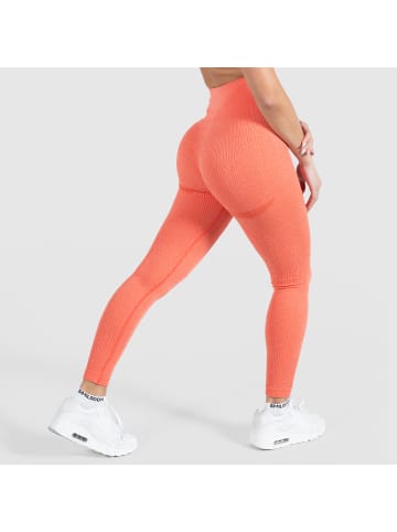 SMILODOX Kompression Leggings Amaze Ripp in Orange Melange